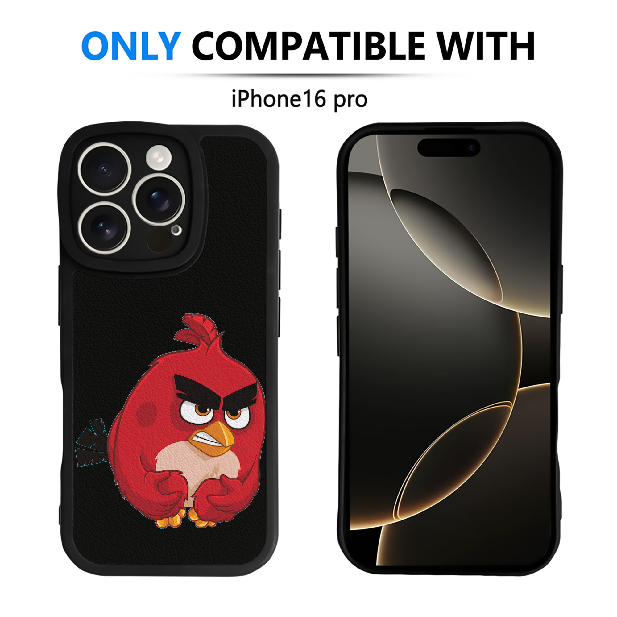 （画像用） Angry Birds アングリーバード 【iPhone 16シリーズ対応】シリコンスマホケース（レザー調） 材質：シリコン